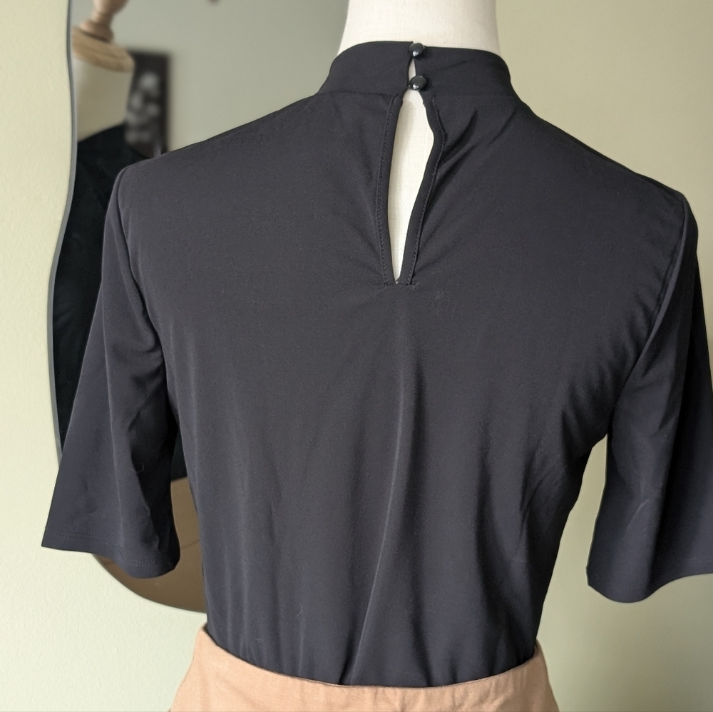 Worthington Women's Size XS Black 3/4 Sleeve Stretchy Mock Twist Neck Top - Picture 8 of 11